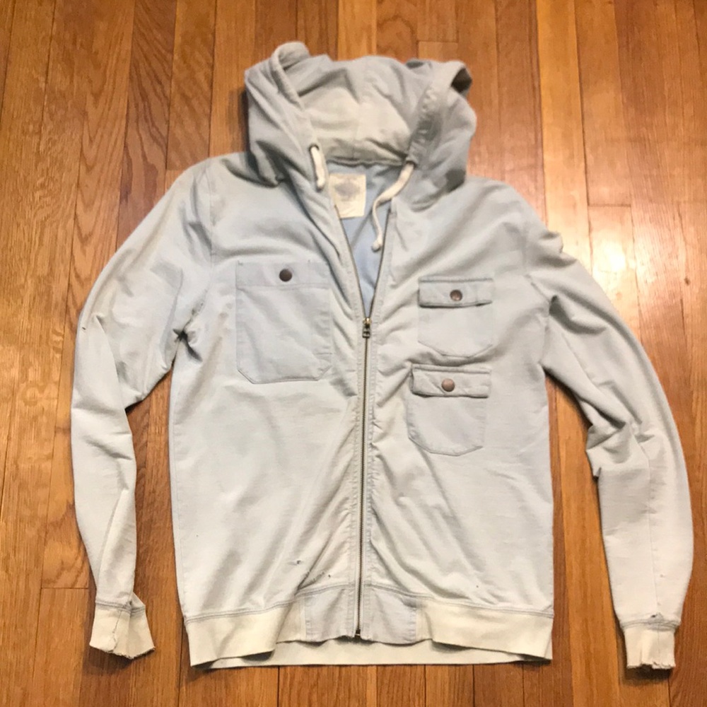 Salt Valley distressed ombré green hoodie